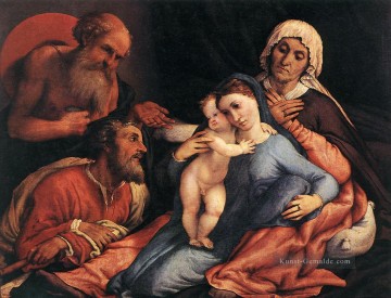  Kind Kunst - Madonna mit Kind und Heiligen 1534 Renaissance Lorenzo Lotto